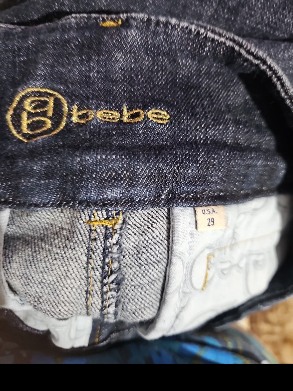 bebe Dark Blue Flared Wide-Leg Jeans - Picture 5 of 5